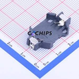 BS-06-B4BK017 Button & Strip Battery Connector SMD Connector Battery Holder CR2032 Phosphor Bronze Tin - Product Image 1