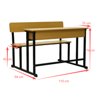 Mobilier scolaire moderne, pupitre et banc de salle de classe, table et chaises pour étudiants de bibliothèque