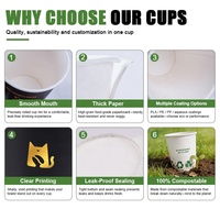 Gobelet en papier jetable personnalisé réutilisable de 3 oz avec logo, à paroi simple, pour café, thé, boissons chaudes, emballage de café à emporter
