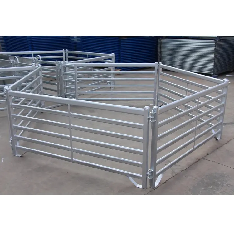 Panel pagar kuda portabel, Panel pagar kambing & domba galvanis 3x1.1m/bingkai tabung logam baja untuk peternakan hewan Corral/halaman pertanian