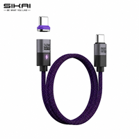 Câble USB C magnétique SIKAI 240W PD3.1, câble de charge rapide USB C vers USB C pour ordinateur portable, téléphone, configuration de bureau de jeu