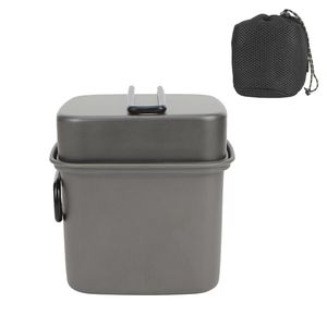 Ensemble d'ustensiles de camping en plein air : pot carré pliable, boîte à lunch portable en alliage d'aluminium, poêle à frire, pot de cuisson, pour la pêche, la randonnée, le cyclisme - Product Image 5