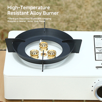 Réchaud à gaz triple brûleur coupe-vent haute puissance portable pour camping, cuisinière à cartouche double usage pour pique-nique et barbecue