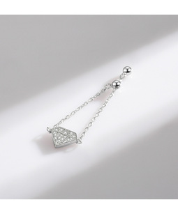 S925 Silver Geometric Diamond Shape <b>Ring</b> Pave Setting <b>Crystal</b> Rhinestone Minimalist Unisex Everyday Wear - Product Image 5