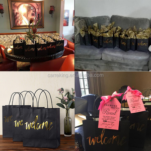 ถุงของชำร่วยงานแต่งงานสีดำทอง สำหรับแขกในงานแต่งงานที่โรงแรม ของชำร่วยงานแต่งงานแบบทริปสุดสัปดาห์ - Product Image 6