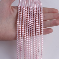 Perles d'eau douce naturelles de forme presque ronde de 4-5 mm, couleur rose Akoya, pour la fabrication de bijoux