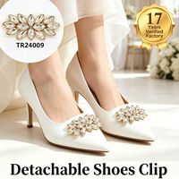 Clips de chaussures amovibles en forme de fleur avec strass Marquise, décorations de talons pour mariage