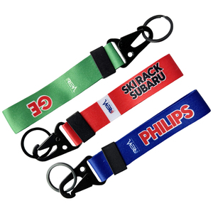 Custom Logo Nylon Short Key Lanyard Fashionable Wristband Keychain for Promotional Use