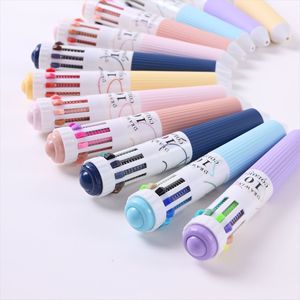 Stylo bille 10 couleurs 0,8 mm rétractable multicolore avec grip souple, stylo bille personnalisé avec logo pour livres de coloriage - Product Image 2