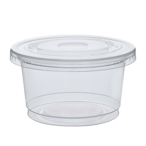 Contenants ronds jetables en <span class=keywords><strong>plastique</strong></span> PP pour pâtisseries, yaourts, salades, coupes à dessert avec couvercles en dôme ou en plat - Product Image 3
