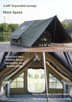 Tente de camping gonflable double couche 6+6 Ridge avec tissu Oxford imperméable et pare-soleil, prête à l'emploi, quatre saisons