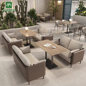 Caffè commerciale tavolo da pranzo e sedia combinazione ristorante Catering <span class=keywords><strong>Store</strong></span> personalizzato PU in pelle stand divano - Product Image 5