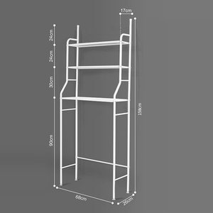Étagère de <span class=keywords><strong>buanderie</strong></span> à 3 niveaux au-dessus du support utilitaire de stockage de machine à laver, au-dessus du support de stockage de sèche-linge de toilette - Product Image 1