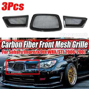 ตะแกรงกันชนหน้ารถยนต์คาร์บอนไฟเบอร์แท้ 3 ชิ้น สำหรับ Subaru Impreza WRX STi รุ่นที่ 9 ปี 2006-2007 ตะแกรงแต่งสำหรับรถแข่ง - Product Image 1