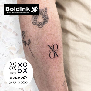 รอยสักชั่วคราวแบบกันน้ำ Boldink Black XOXO Hugs Kisses ลายอาร์ตแขนและลำตัว ติดทนนาน <span class=keywords><strong>2</strong></span> สัปดาห์  หมึกจากัว  แบบกึ่งถาวร - Product Image 4