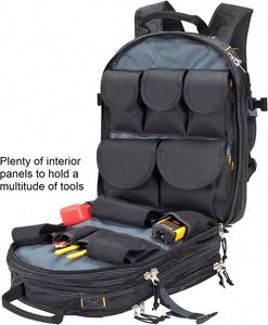 Free Sample Custom Heavy Duty <b>Tools</b> Storage <b>Backpack</b> 75-Pocket <b>Tool</b> <b>Backpack</b> <b>Tool</b> Bag for Electrician - Product Image 5