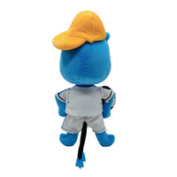 Peluche personnalisée OEM ODM en forme de rhinocéros, personnage de dessin animé de football, poupée en peluche, mascotte d'équipe sportive, logo personnalisé