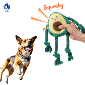 Hete Verkoop <span class=keywords><strong>Avocado</strong></span> Fruit Interactieve Hond Kauwen Speelgoed Duurzaam Suqeaky Pluche Knuffel Hond Speelgoed Met Katoenen Touw - Product Image 3