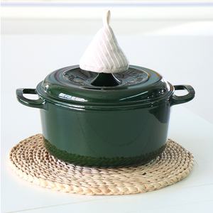 Marmite en fonte émaillée Qianleou Duke 24 cm, marmite à soupe isolée, cuiseur vapeur avec ustensiles - Product Image 3