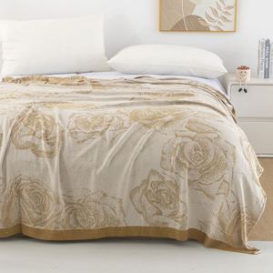 Jeté de lit floral à bordure large élégant Ultra-doux et doux pour les enfants, les adultes, utilisation toute saison - Product Image 1