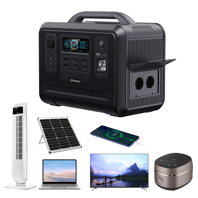 Portable Solar Power Station 1200W 1248Wh LiFePO4 Battery Solar Panel for Camping Outdoor Emergency Backup