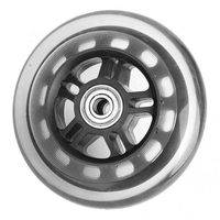 Roue de scooter de 120 mm avec lumière LED, roue de scooter durable grise, 72 mm/76 mm/80 mm, roue de patin à roulettes à rebond élevé