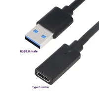 USB3.0 macho tipo C hembra 1M Cable TPE extensión DE DATOS DE PVC para cargador de cámara lector de tarjetas Hub para dispositivos informáticos conectados