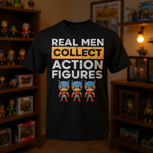 T-shirt Real Men Collect Action Figures pour les amateurs et les collectionneurs de jouets - Product Image 3