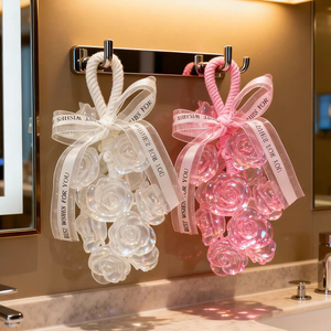 Sapone Solido Fai-da-<span class=keywords><strong>Te</strong></span> a Forma di Rosa, Cristallo Trasparente Fatto a Mano, Stile Elegante, Regalo di Natale - Product Image 4