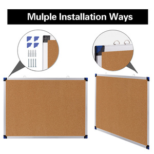 Tableau d'affichage en liège souple personnalisé avec carte du monde, facile à accrocher, notes adhésives, message <span class=keywords><strong>combiné</strong></span>, utilisation au bureau - Disponible en tailles 40x60, 60x90, 90x120 cm - Product Image 3
