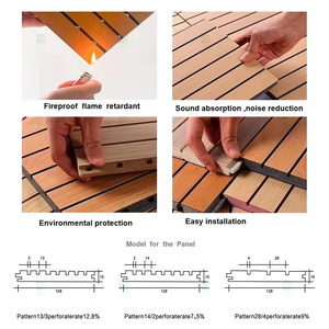 Panneaux acoustiques rainurés en <span class=keywords><strong>bois</strong></span> écologique, panneaux muraux insonorisants ignifuges en <span class=keywords><strong>bois</strong></span>, céramique et aluminium - Product Image 6