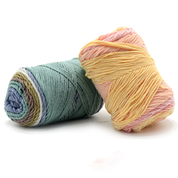 100G 5Ply Soft Multi Color Crochet Yarn Cotton rainbow Cake Yarn Acrylic Cotton Blend Yarn