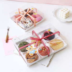 Boîte à gâteaux et desserts à 4 compartiments et 6 compartiments, style grille, boîte transparente, boîte à beignets, boîte à brownies, boîte d'emballage pour pudding, tarte - Product Image 5