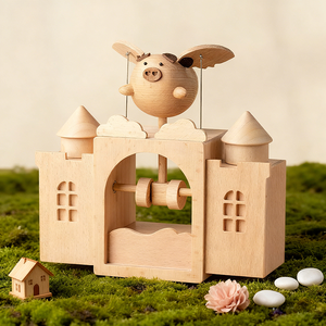 Boîte à <span class=keywords><strong>musique</strong></span> en bois Cochon ange volant, Horloge <span class=keywords><strong>coucou</strong></span> musicale avec moteurs électriques, Décoration créative en gros - Product Image 1