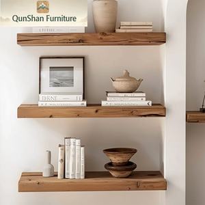Custom Vintage Elm Wood <strong>Corner</strong> Storage - <strong>Rustic</strong> Minimalist <strong>Shelving</strong> for Tea Displays - Product Image 5