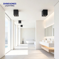 Plafonnier LED carré en aluminium étanche IP65, montage en surface, anti-éblouissement profond, multi-spots pour couloir extérieur, magasin, projet