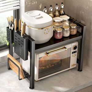 Estante de Cocina Extensible y Ajustable de <span class=keywords><strong>Metal</strong></span> para Horno de Microondas, Organizador de Almacenamiento para Encimera, Diseño de Estantes de Almacenamiento Alto - Product Image 3