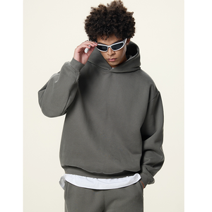 Sweat à capuche épais blanc à épaules tombantes pour hommes, personnalisé, poids lourd 350 g/m², fabricant de sweats à capuche surdimensionnés pour hommes - Product Image 1