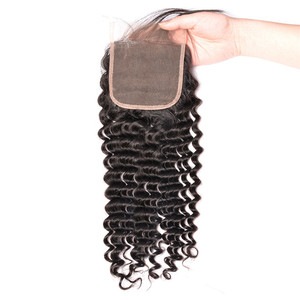 Cierre de encaje rizado, parte media, <span class=keywords><strong>tres</strong></span> partes, pelo humano, alta calidad, precio barato, 4x4 5x5 6x6 - Product Image 3