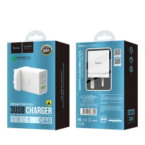 Hoco C48 terobosan Qc3.0 pengisi daya dinding Usb pengisi daya perjalanan cepat 3.0 3 Port