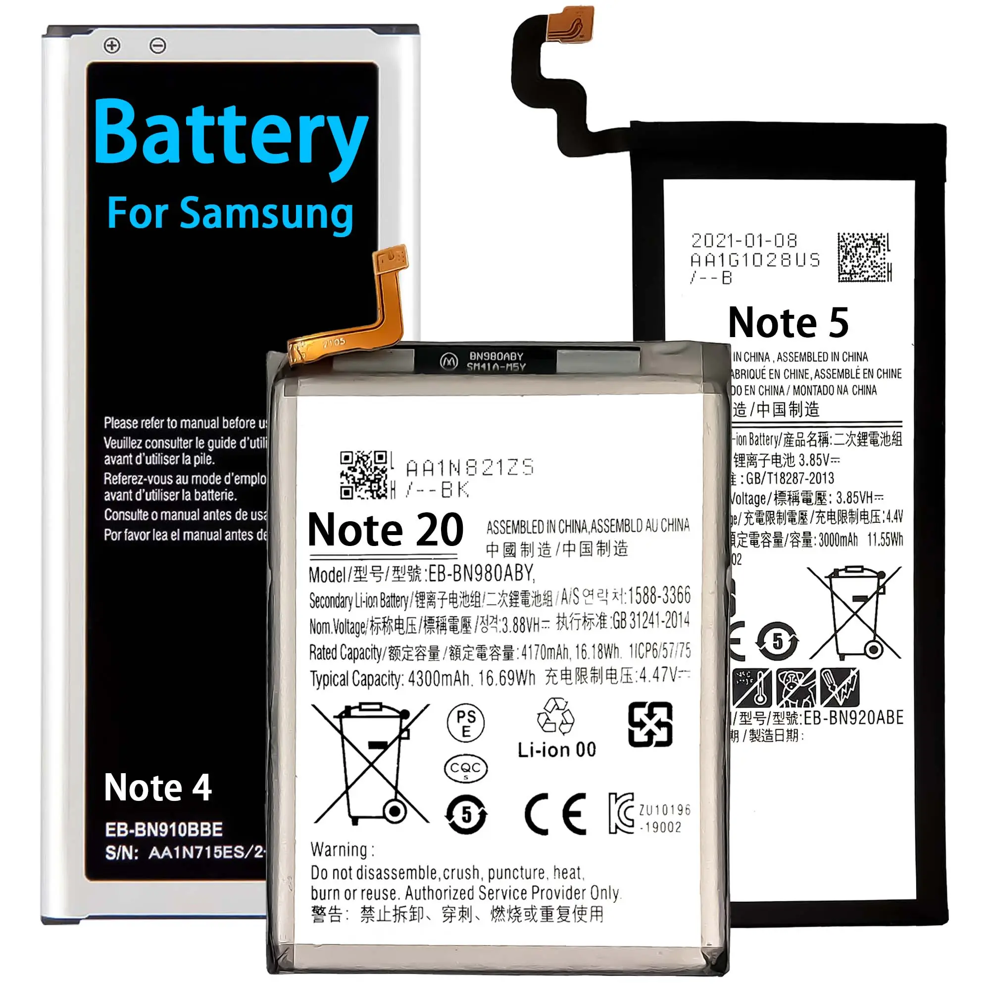 NOTE NOTE2 NOTE3 NOTE4 NOTE5 NOTE7 NOTE8 NOTE9 NOTE10 NOTE20 rechargeable battery for Galaxy Note 10 lite