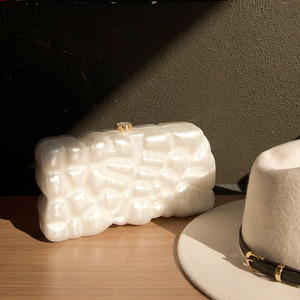 Bolso de Mano de Acrílico con Textura de Mármol Perlado, Elegante y de Lujo, Tipo Caja Cuadrada, para Eventos Nocturnos, para Mujer, Nuevo - Product Image 2