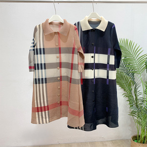PY2026 Cardigan plissé haut de gamme pour femme, style châle, coupe ample, manches longues, couleur unie, polyvalent, motif Miyake, pour l'été - Product Image 4