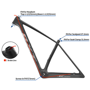 Cadre de <span class=keywords><strong>VTT</strong></span> en <span class=keywords><strong>carbone</strong></span> BXT Ultralight T1000 Hardtail 29 pouces Boost 148x12mm avec pédalier T47 à visser et support UDH - Product Image 4