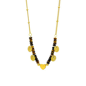 Collar de Moda Retro al por Mayor, <span class=keywords><strong>Cadena</strong></span> para Clavícula, Ojo de Tigre, Personalizado, Grueso, Estilo Dubái, Cuentas Redondas, Colgante de Moda - Product Image 6