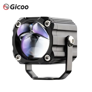 3 Lens <b>Projector</b> Lens Auxiliary Headlight 40x40x53.2mm Waterproof 6000K Dual Color White Yellow Motorcycle Car Spot Work <b>Light</b> - Product Image 3