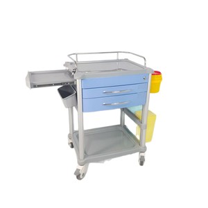 Carrito de Enfermería ABS 890x520x824-1024mm con Cajones y Ganchos para Uso Hospitalario - Product Image 2