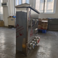 Boîtier de distribution extérieur en acier inoxydable, panneau de maintenance, interrupteur transparent, boîte murale étanche de haute qualité avec prise