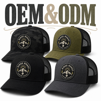 Gorra Trucker Unisex Personalizada con Parche Bordado Redondo, Malla de Dos Tonos en la Parte Posterior, Visera Curva Ajustable, Estilo Vintage para Campamento, Trabajo, Casual