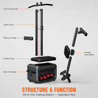Banc de musculation multifonctionnel réglable, banc de fitness électrique avec presse à jambes et rangement pour haltères